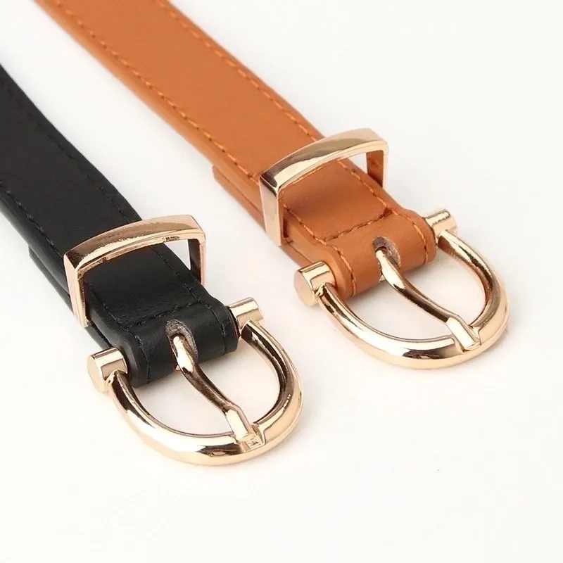 New Women's Belt Belt Korean Style Women's Simple Pu Leather Decorative Jeans Pant Belt Student Belt Manufacturer Batch