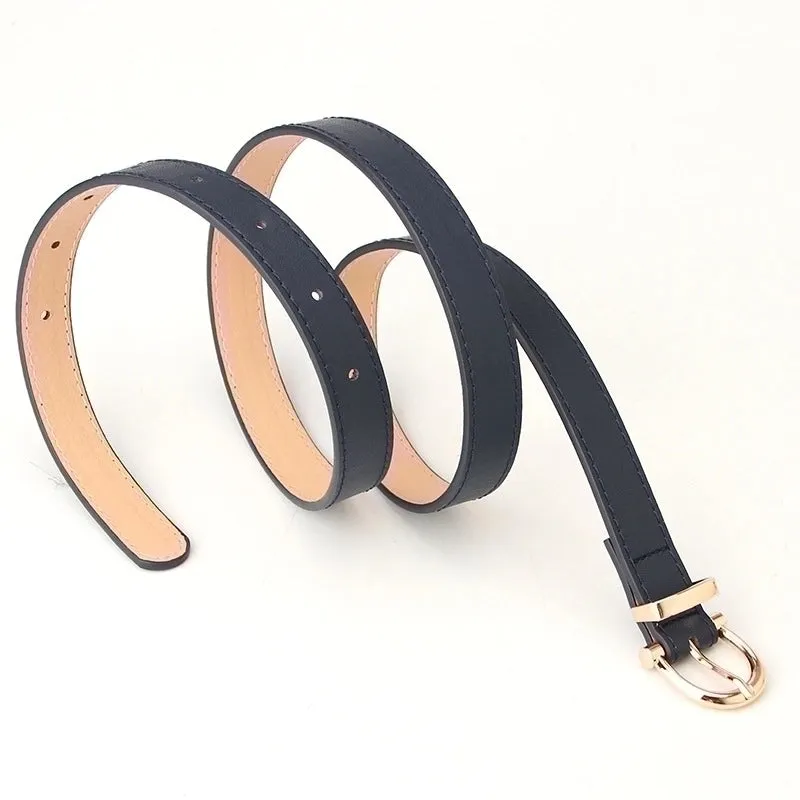 New Women's Belt Belt Korean Style Women's Simple Pu Leather Decorative Jeans Pant Belt Student Belt Manufacturer Batch