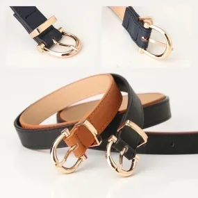 New Women's Belt Belt Korean Style Women's Simple Pu Leather Decorative Jeans Pant Belt Student Belt Manufacturer Batch