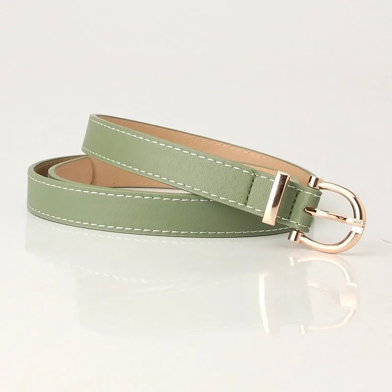 New Women's Belt Belt Korean Style Women's Simple Pu Leather Decorative Jeans Pant Belt Student Belt Manufacturer Batch