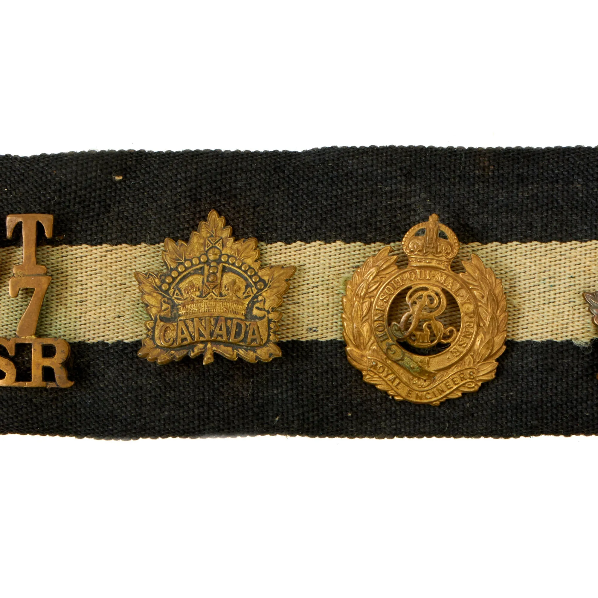 Original Canadian WWI Souvenir Hate Stable Belt With 14 Attached Items