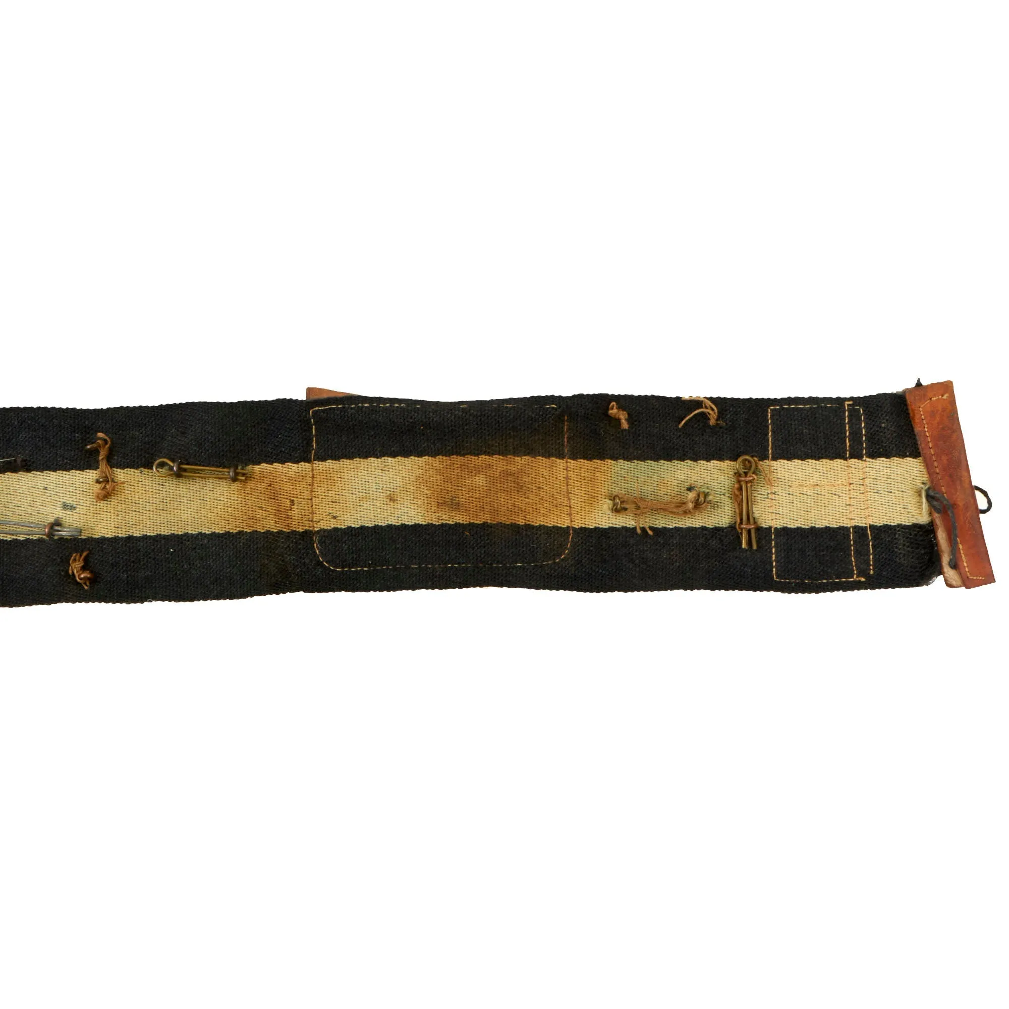 Original Canadian WWI Souvenir Hate Stable Belt With 14 Attached Items