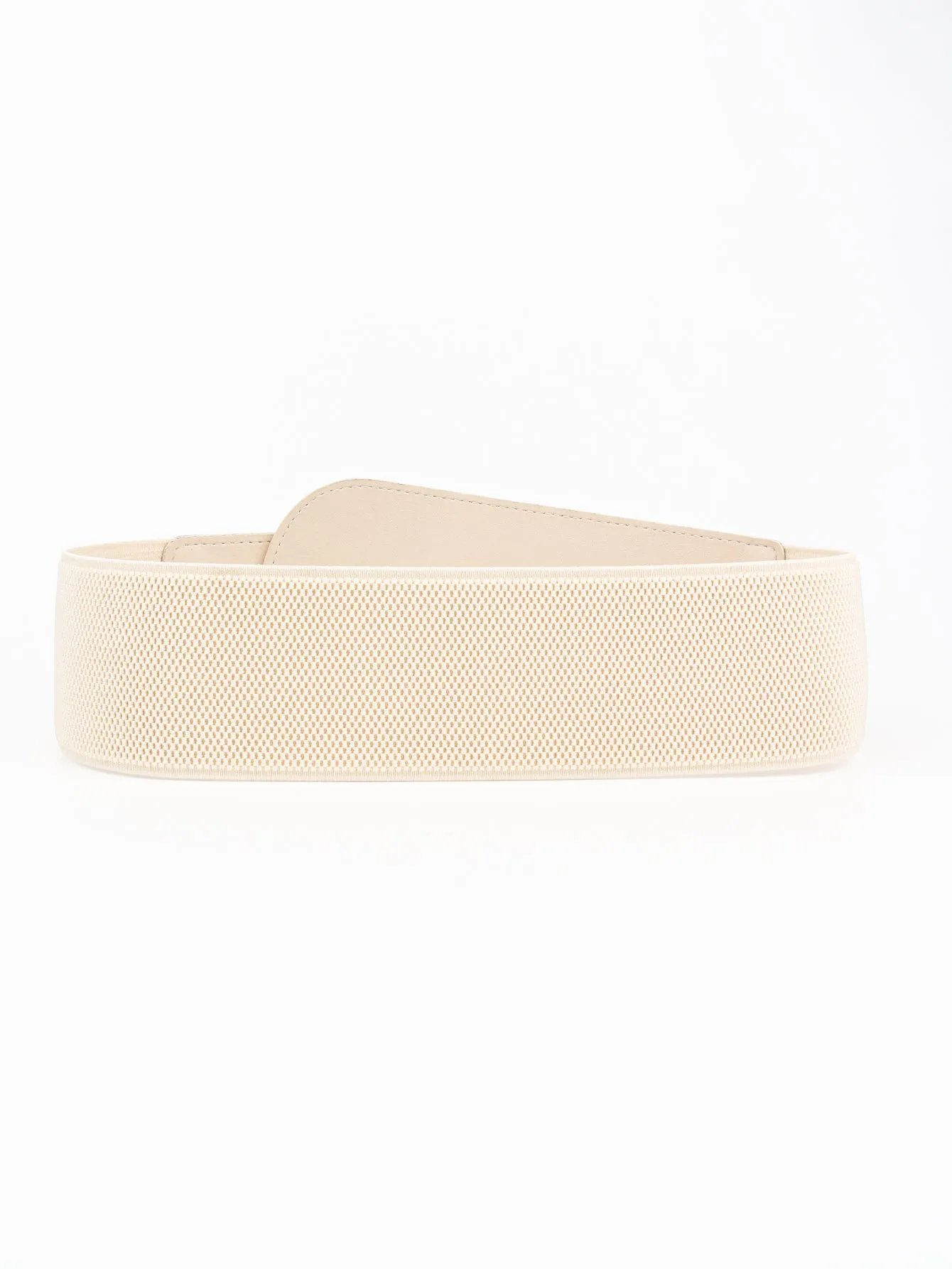 PU Elastic Wide Belt with Alloy Buckle