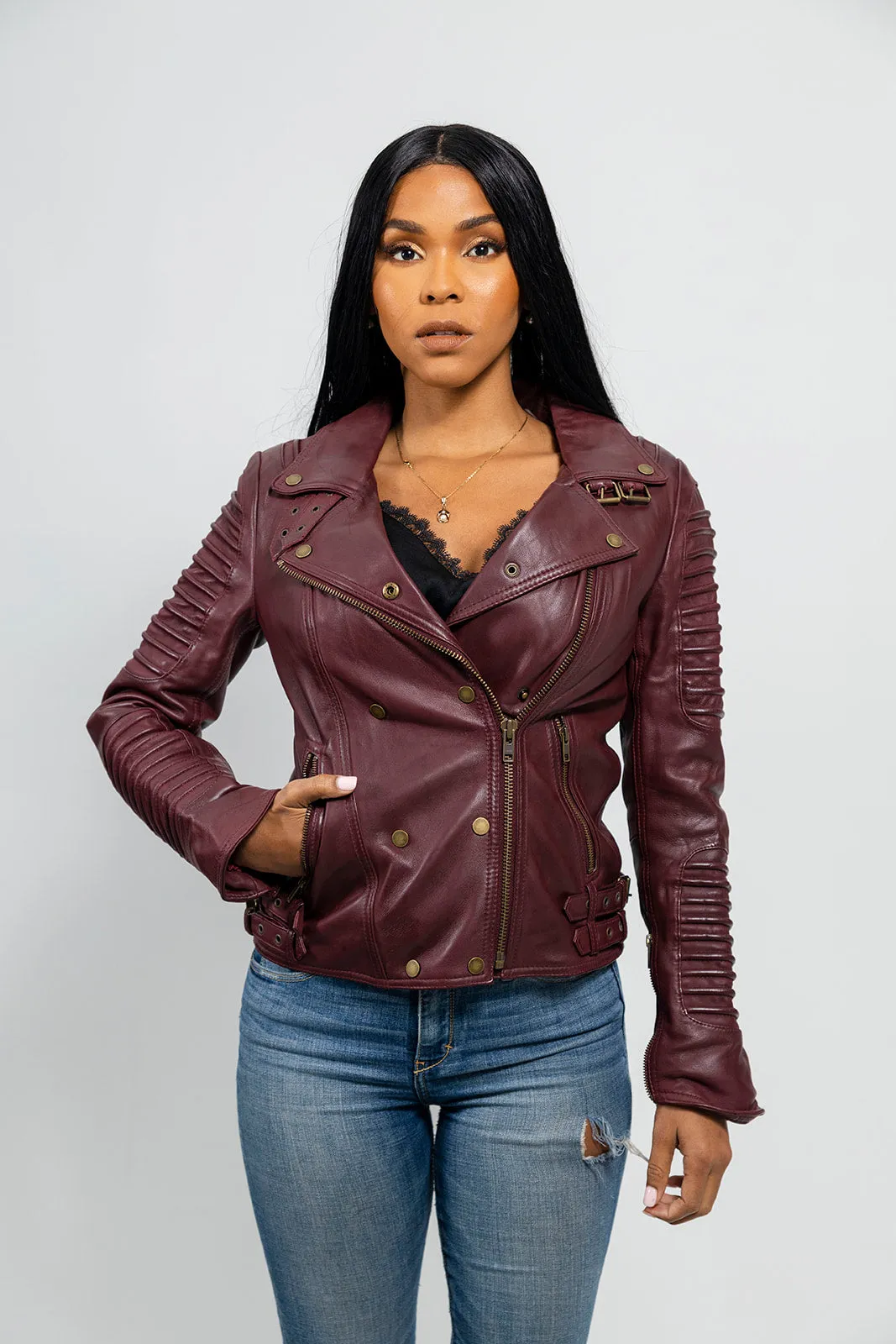 Queens Fashion Lambskin Leather Jacket