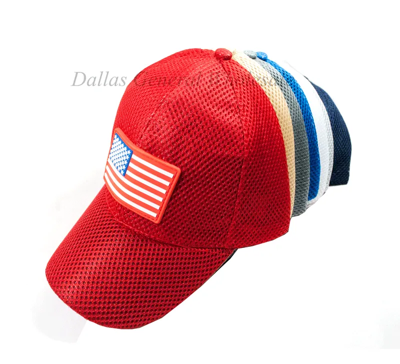 "America USA Flag" Casual Mesh Caps Wholesale