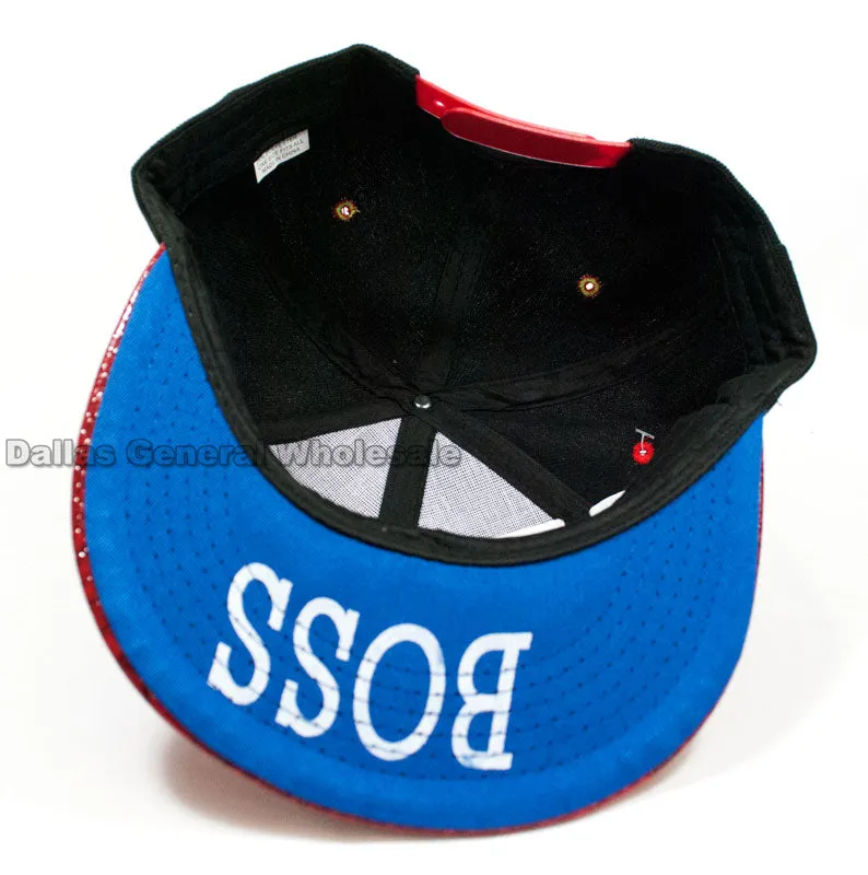 "Boss" Trendy Flat Bill Snap Back Caps Wholesale