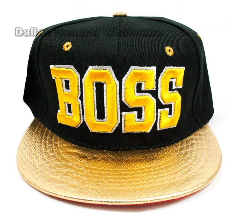 "Boss" Trendy Flat Bill Snap Back Caps Wholesale