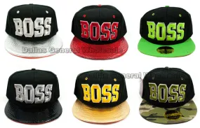 "Boss" Trendy Flat Bill Snap Back Caps Wholesale