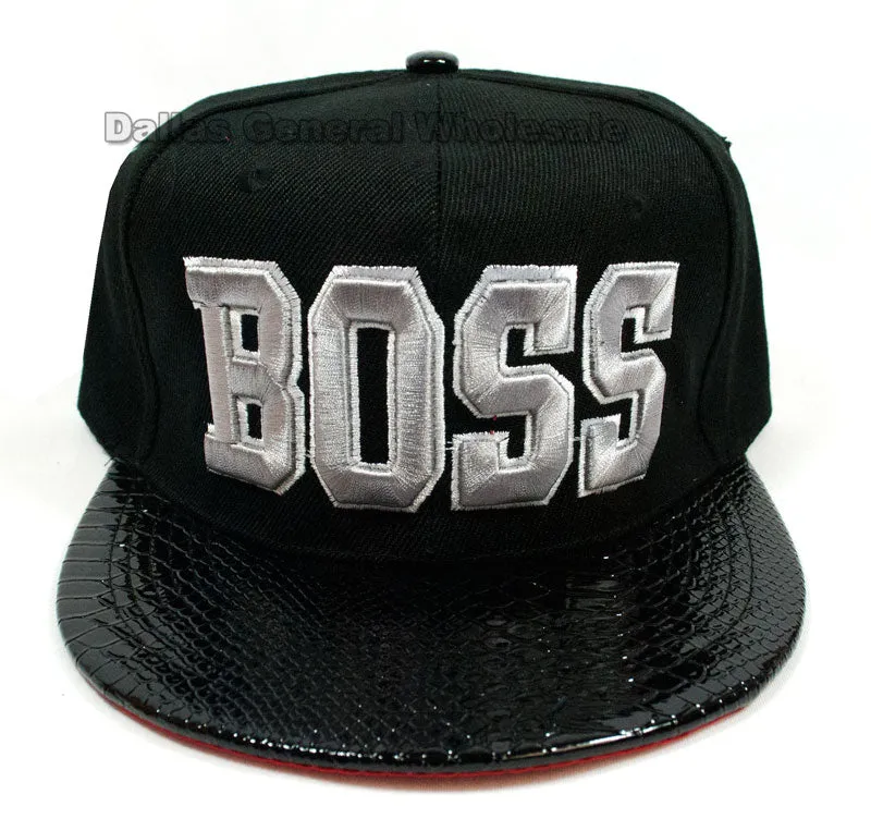 "Boss" Trendy Flat Bill Snap Back Caps Wholesale