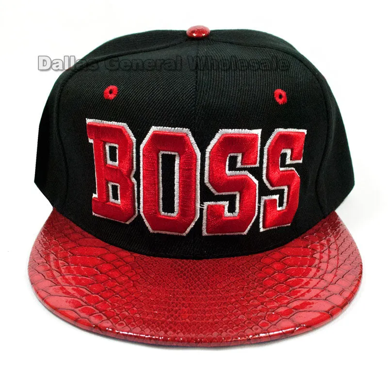 "Boss" Trendy Flat Bill Snap Back Caps Wholesale