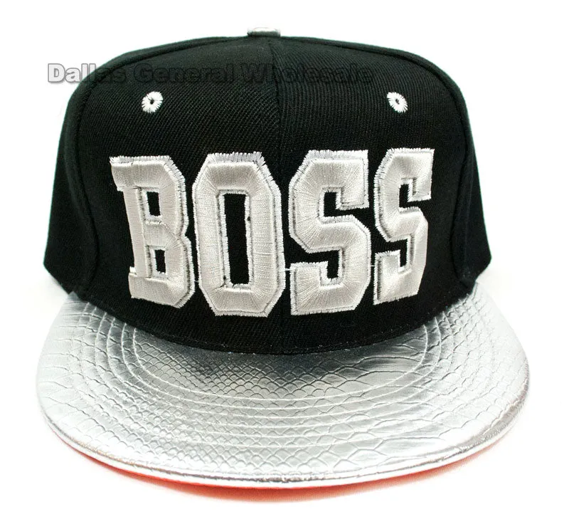 "Boss" Trendy Flat Bill Snap Back Caps Wholesale