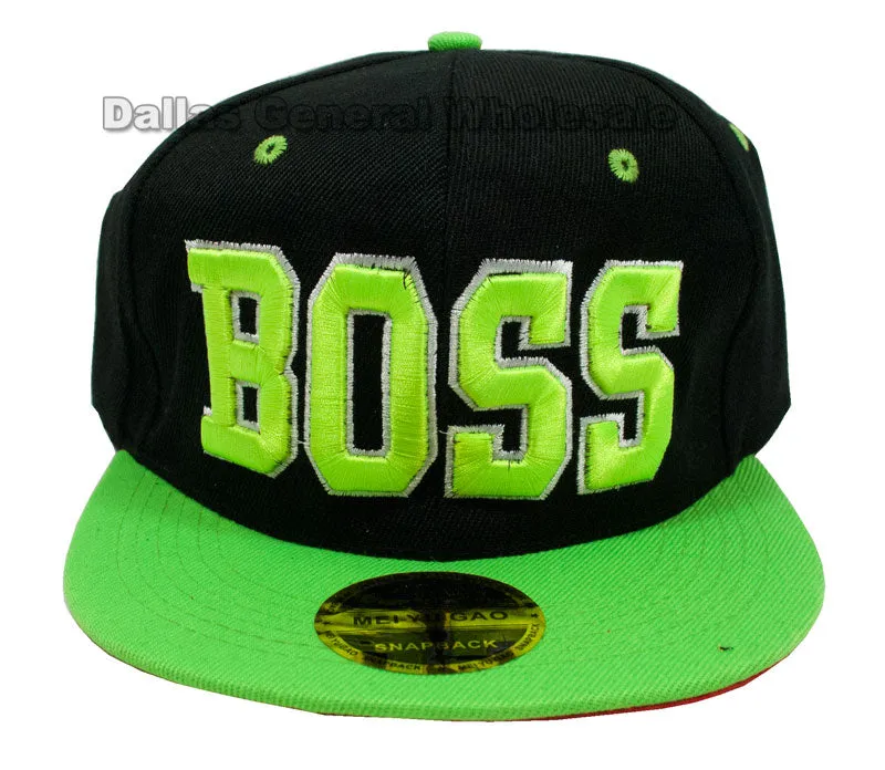 "Boss" Trendy Flat Bill Snap Back Caps Wholesale