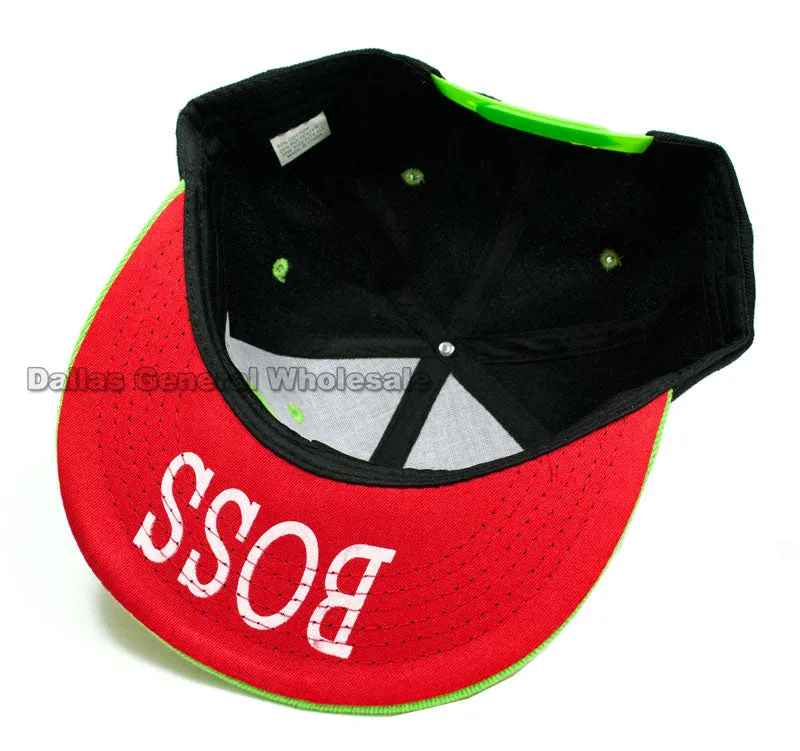 "Boss" Trendy Flat Bill Snap Back Caps Wholesale