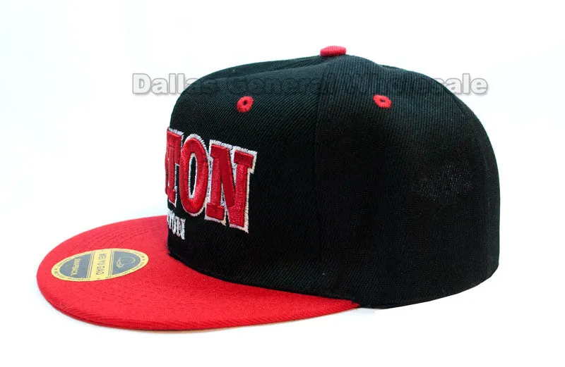 "Boston" Casual Flat Bill Snap Back Caps Wholesale