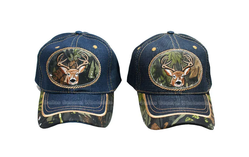 "Deer Hunting" Casual Denim Caps Wholesale