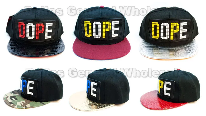 "DOPE" Trendy Snap Back Flat Bill Caps Wholesale