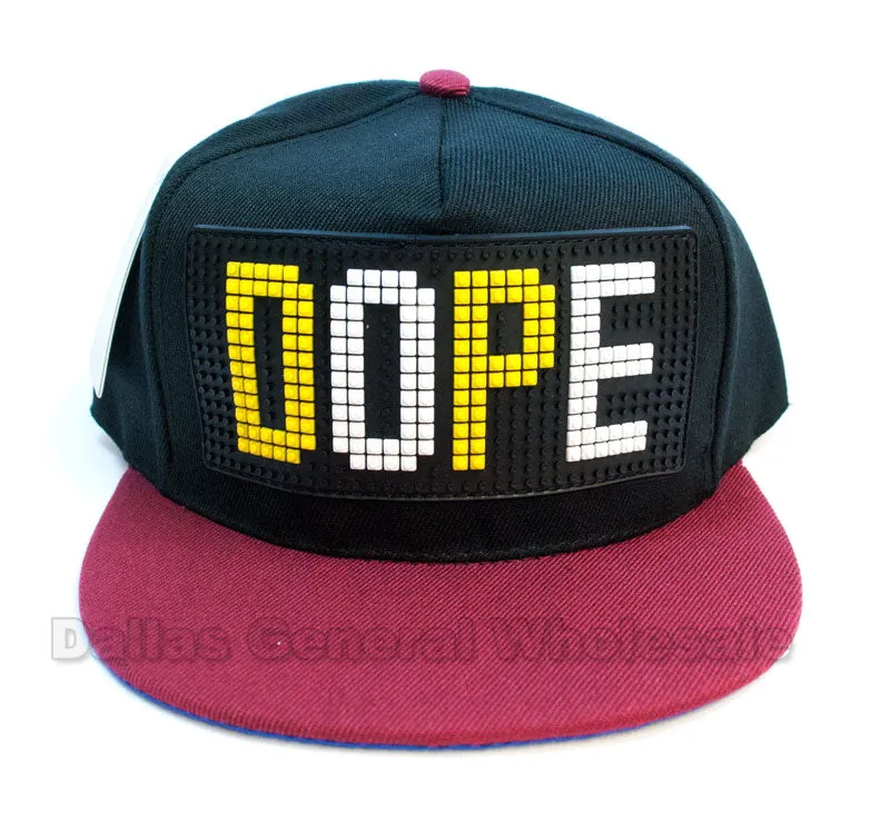 "DOPE" Trendy Snap Back Flat Bill Caps Wholesale