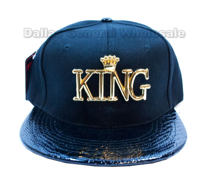 "KING" Trendy Snap Back Flat Bill Caps Wholesale