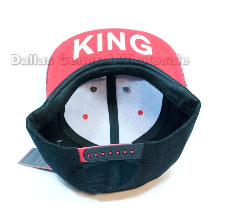 "KING" Trendy Snap Back Flat Bill Caps Wholesale