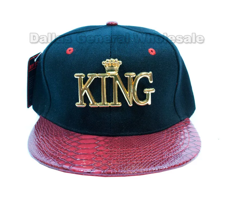 "KING" Trendy Snap Back Flat Bill Caps Wholesale