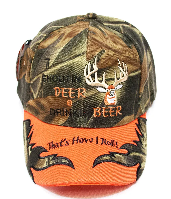 "SHOOT DEER OR DRINK BEER" Casual Baseball Caps