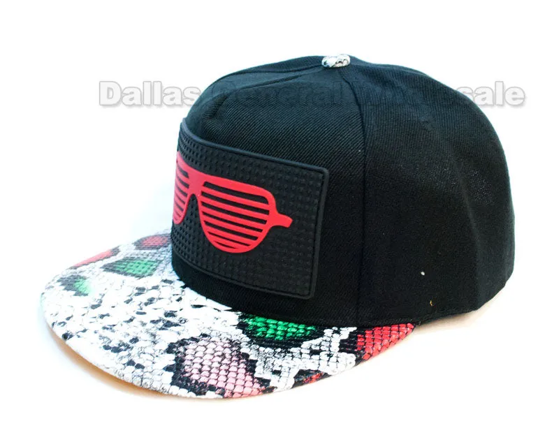 "Sunshades" Trendy Snap Back Flat Bill Caps Wholesale