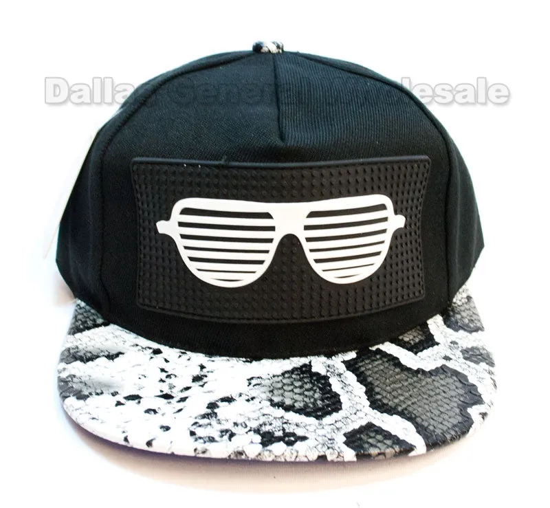 "Sunshades" Trendy Snap Back Flat Bill Caps Wholesale