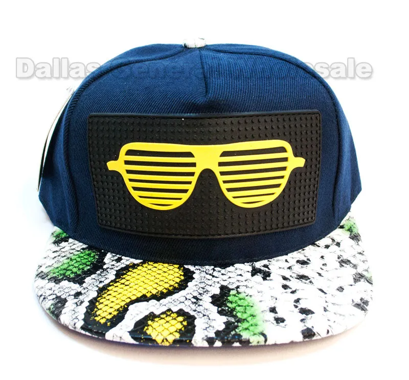 "Sunshades" Trendy Snap Back Flat Bill Caps Wholesale