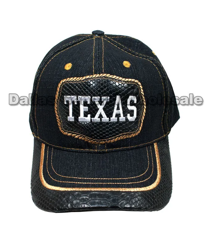 "Texas" Snake Skin Casual Denim Baseball Caps Wholesale