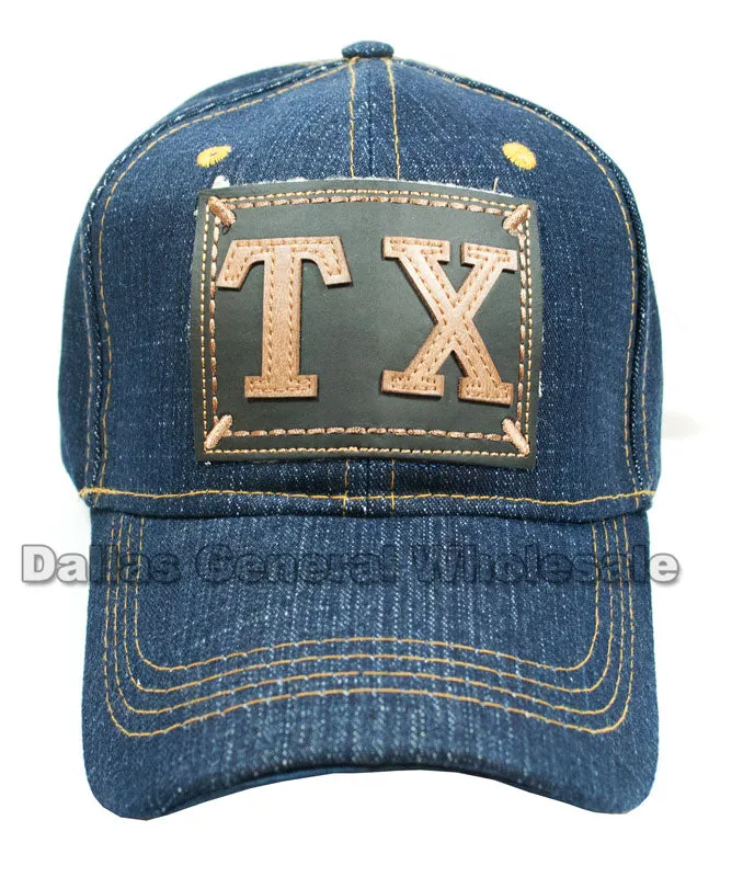 "TX" Casual Denim Baseball Caps Wholesale