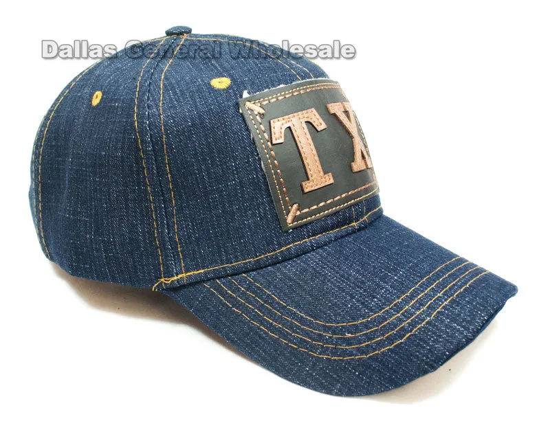 "TX" Casual Denim Baseball Caps Wholesale