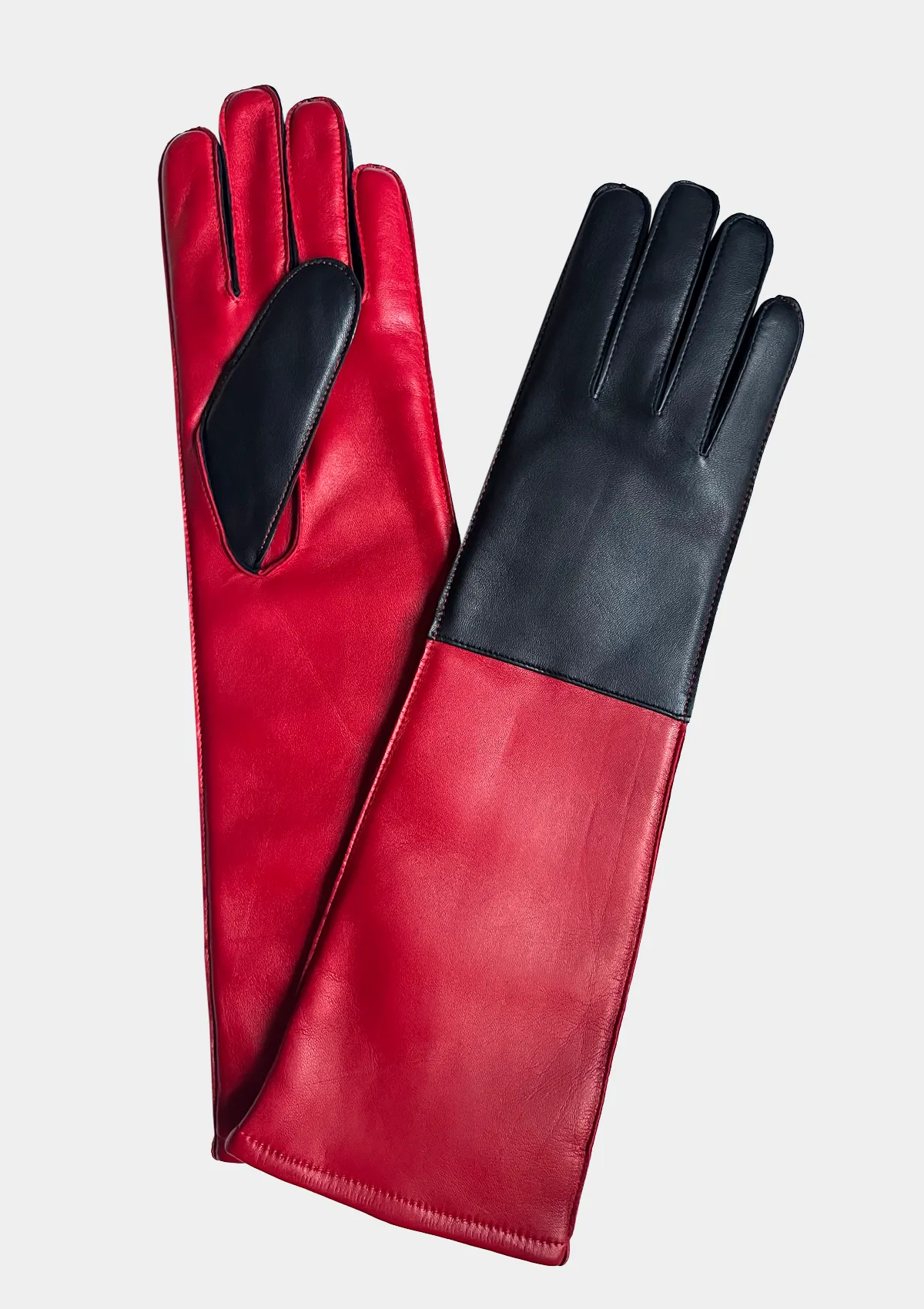 RED & BLACK COLOR BLOCK GLOVES