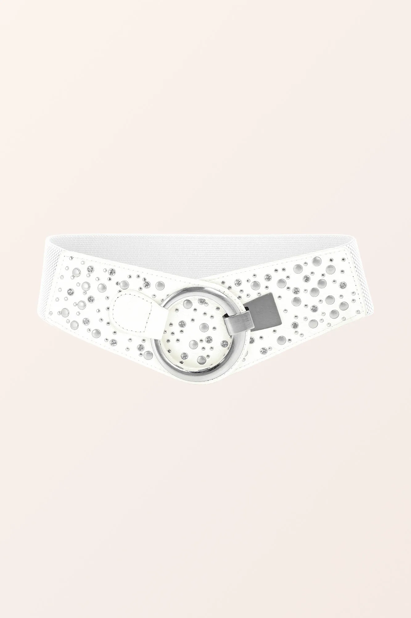 Ring Hook Buckle Belt - White