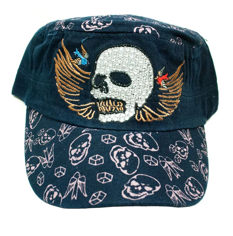 Studded Skull Cadet Caps