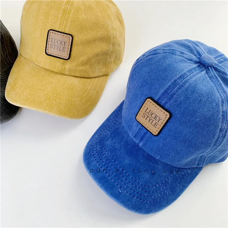 Style Children's Baseball Hat Spring and Autumn New Distressed Washed Boys and Girls Peaked Caps