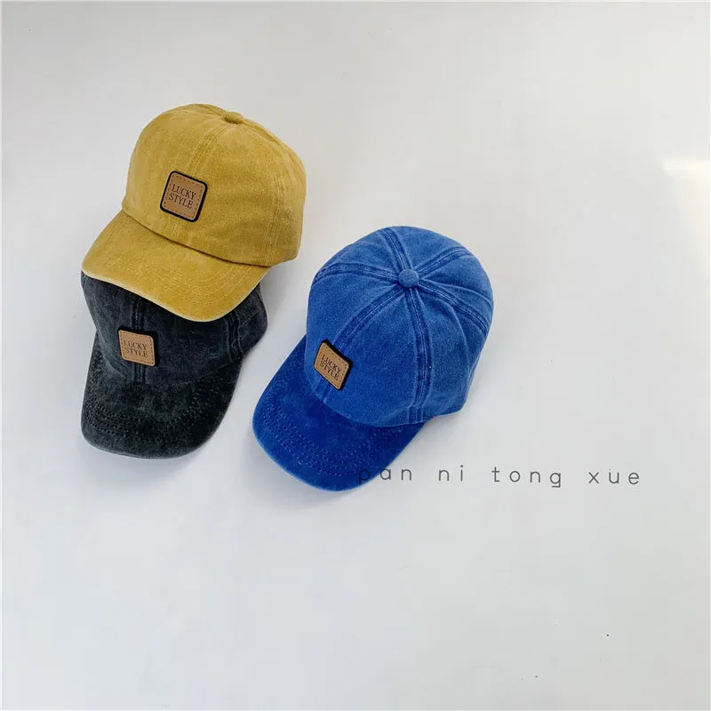 Style Children's Baseball Hat Spring and Autumn New Distressed Washed Boys and Girls Peaked Caps