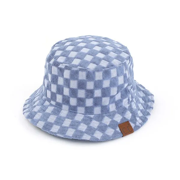 Trendy Checkered Terry Cloth Bucket