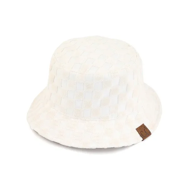 Trendy Checkered Terry Cloth Bucket