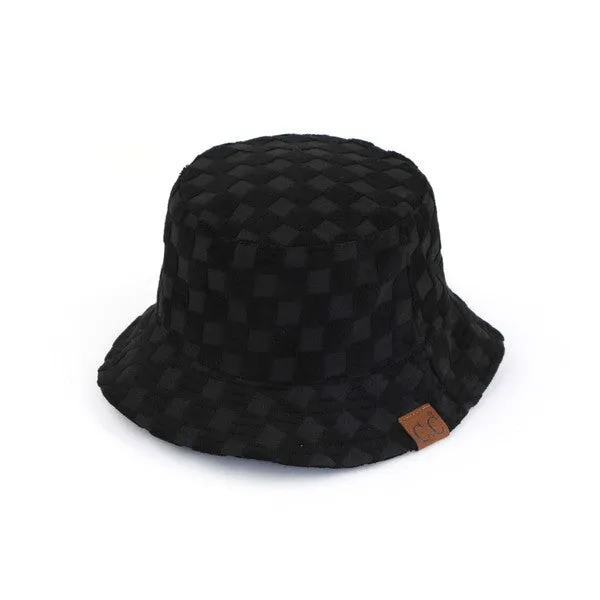 Trendy Checkered Terry Cloth Bucket