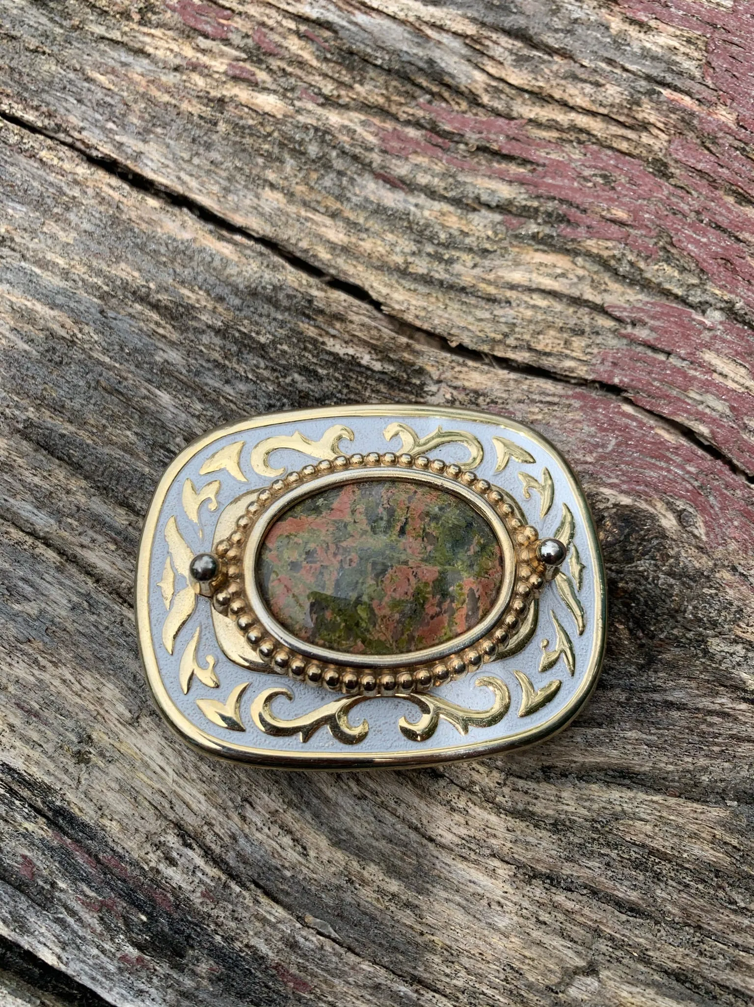 Vintage "Floral Garden" Belt Buckle