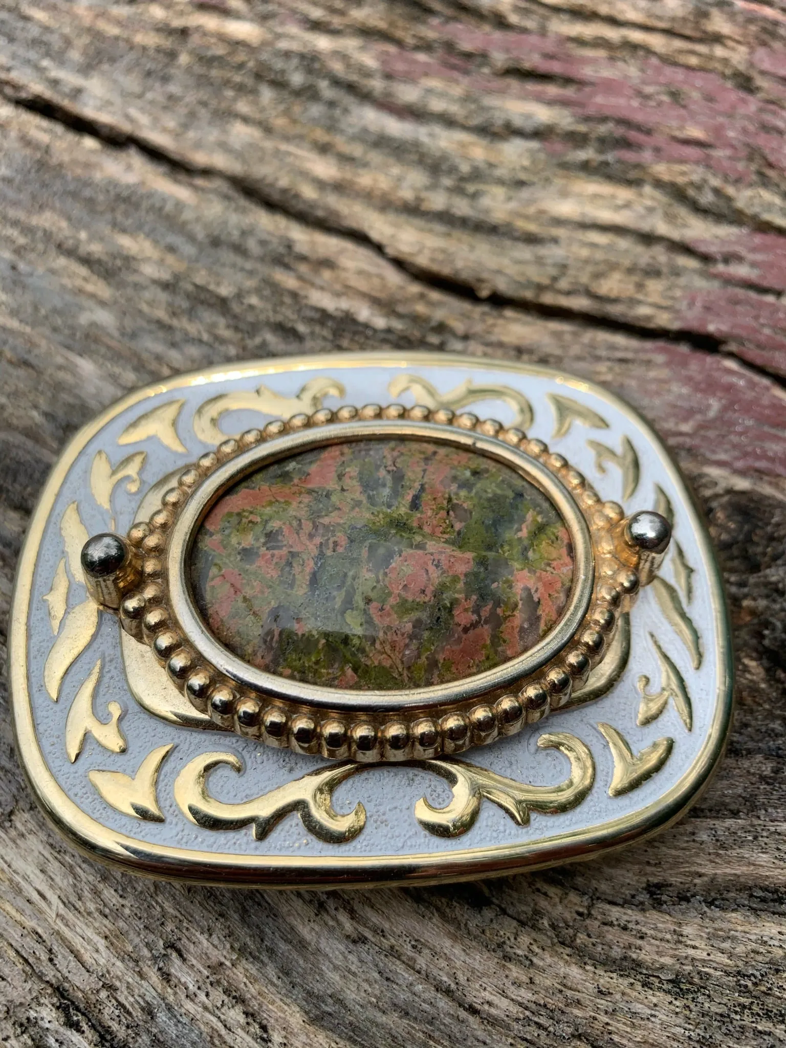 Vintage "Floral Garden" Belt Buckle