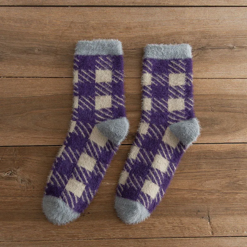 Warm Plaid Socks