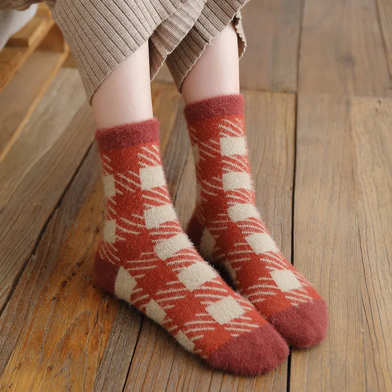 Warm Plaid Socks