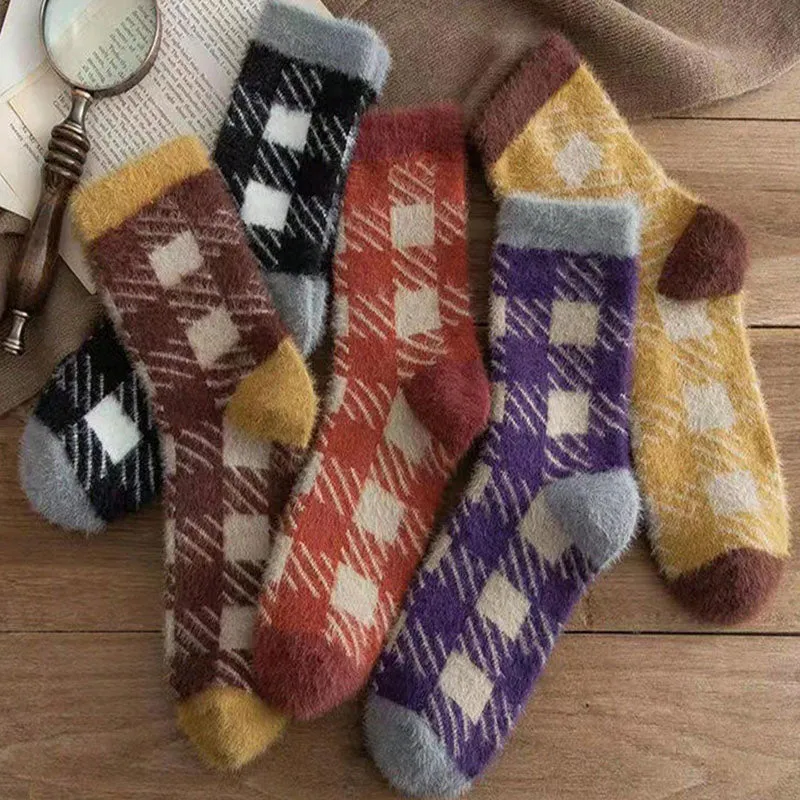 Warm Plaid Socks