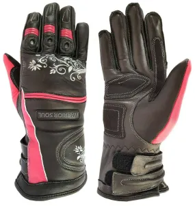 Warrior Gears® Ladies Motorcycle Gloves | Leather Graphic Biker Glove