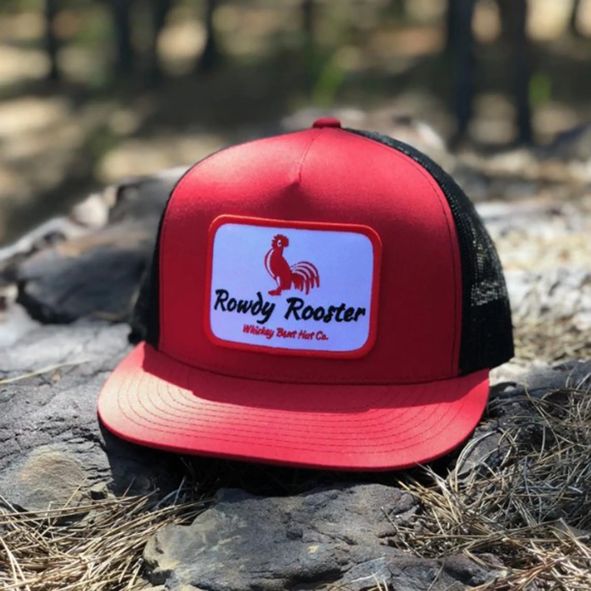 Whiskey Bent Red & Black Rowdy Rooster Cap