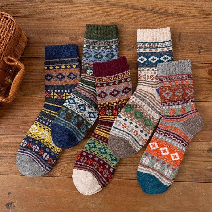 Winter Warm Wool Socks - 5 pairs