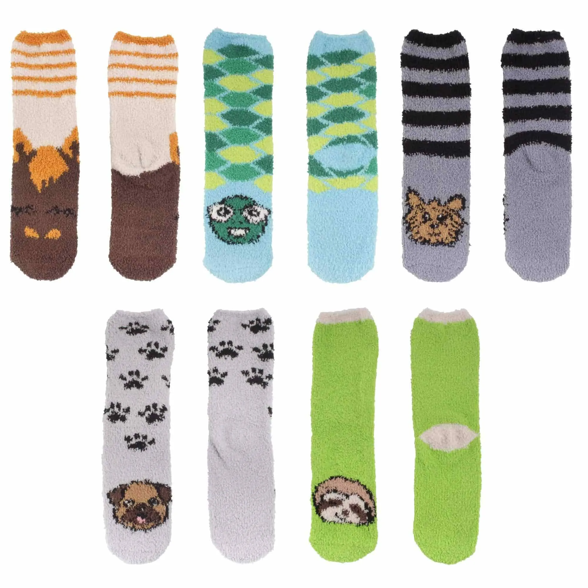 Women's Cute Fuzzy Cozy Super Warm Soft Animal Indoor Outdoor Cabin Crew Socks