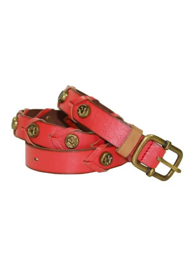 Woven Stud Leather Belt